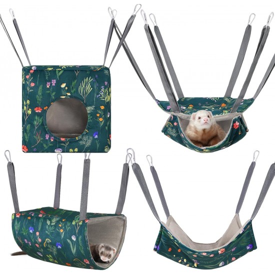 Hedgeink Frettchen Hängematten 4er Set – Waschbare Kuschelhöhle & Hängematte für Ratten, Meerschweinchen, Chinchilla – Kleintier Zubehör für Käfig, Nest, Tunnel & Schlafplatz Hedgeink Frettchen Hängematten 4er Set – Waschbare Kuschelhöhle & Hängematte für Ratten, Meerschweinchen, Chinchilla – Kleintier Zubehör für Käfig, Nest, Tunnel & Schlafplatz
