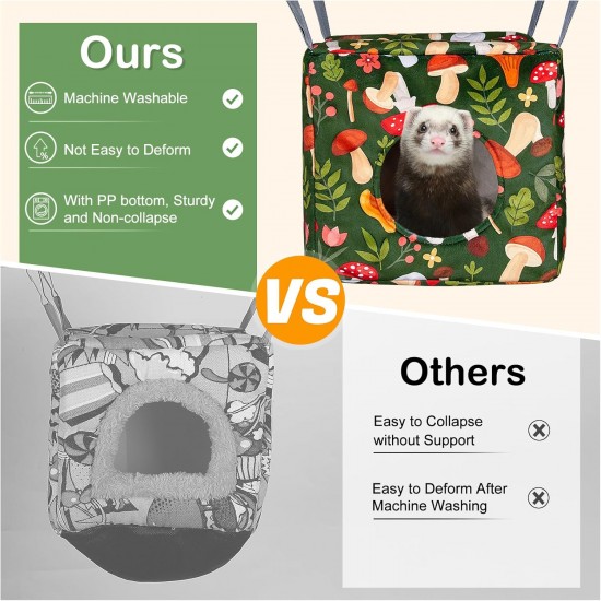 Hedgeink Frettchen Hängematten 4er Set – Waschbare Kuschelhöhle & Hängematte für Ratten, Meerschweinchen, Chinchilla – Kleintier Zubehör für Käfig, Nest, Tunnel & Schlafplatz Hedgeink Frettchen Hängematten 4er Set – Waschbare Kuschelhöhle & Hängematte für Ratten, Meerschweinchen, Chinchilla – Kleintier Zubehör für Käfig, Nest, Tunnel & Schlafplatz