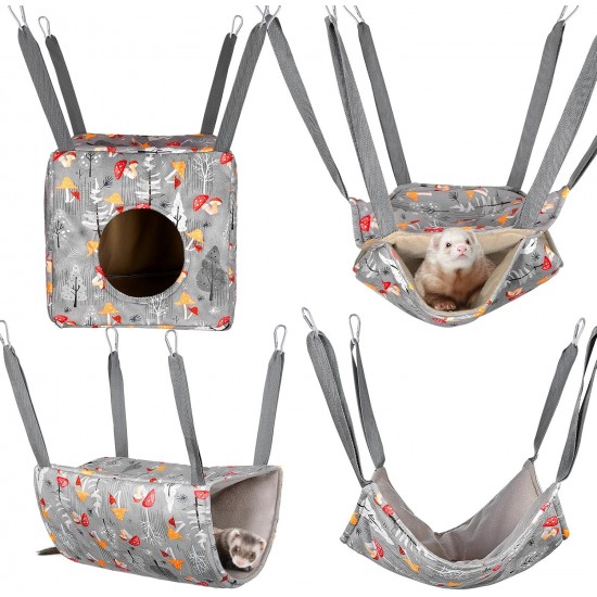 Hedgeink Frettchen Hängematten 4er Set – Waschbare Kuschelhöhle & Hängematte für Ratten, Meerschweinchen, Chinchilla – Kleintier Zubehör für Käfig, Nest, Tunnel & Schlafplatz Hedgeink Frettchen Hängematten 4er Set – Waschbare Kuschelhöhle & Hängematte für Ratten, Meerschweinchen, Chinchilla – Kleintier Zubehör für Käfig, Nest, Tunnel & Schlafplatz
