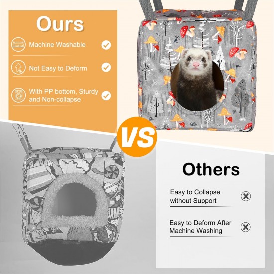 Hedgeink Frettchen Hängematten 4er Set – Waschbare Kuschelhöhle & Hängematte für Ratten, Meerschweinchen, Chinchilla – Kleintier Zubehör für Käfig, Nest, Tunnel & Schlafplatz Hedgeink Frettchen Hängematten 4er Set – Waschbare Kuschelhöhle & Hängematte für Ratten, Meerschweinchen, Chinchilla – Kleintier Zubehör für Käfig, Nest, Tunnel & Schlafplatz