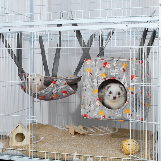Hedgeink Frettchen Hängematten 4er Set – Waschbare Kuschelhöhle & Hängematte für Ratten, Meerschweinchen, Chinchilla – Kleintier Zubehör für Käfig, Nest, Tunnel & Schlafplatz Hedgeink Frettchen Hängematten 4er Set – Waschbare Kuschelhöhle & Hängematte für Ratten, Meerschweinchen, Chinchilla – Kleintier Zubehör für Käfig, Nest, Tunnel & Schlafplatz