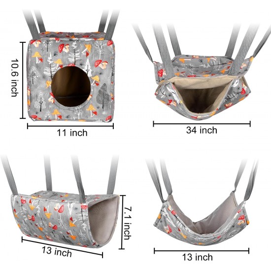 Hedgeink Frettchen Hängematten 4er Set – Waschbare Kuschelhöhle & Hängematte für Ratten, Meerschweinchen, Chinchilla – Kleintier Zubehör für Käfig, Nest, Tunnel & Schlafplatz Hedgeink Frettchen Hängematten 4er Set – Waschbare Kuschelhöhle & Hängematte für Ratten, Meerschweinchen, Chinchilla – Kleintier Zubehör für Käfig, Nest, Tunnel & Schlafplatz
