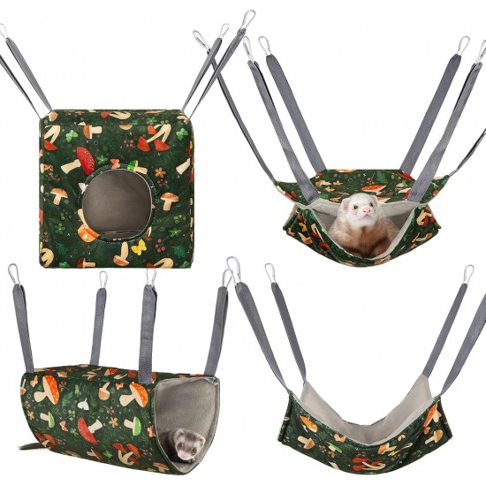 Hedgeink Frettchen Hängematten 4er Set – Waschbare Kuschelhöhle & Hängematte für Ratten, Meerschweinchen, Chinchilla – Kleintier Zubehör für Käfig, Nest, Tunnel & Schlafplatz Hedgeink Frettchen Hängematten 4er Set – Waschbare Kuschelhöhle & Hängematte für Ratten, Meerschweinchen, Chinchilla – Kleintier Zubehör für Käfig, Nest, Tunnel & Schlafplatz