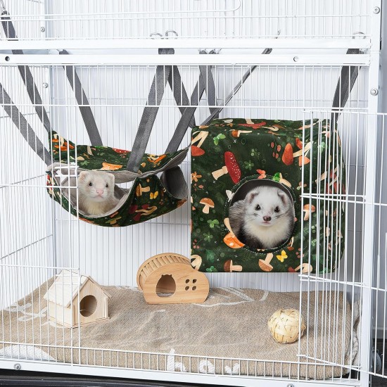 Hedgeink Frettchen Hängematten 4er Set – Waschbare Kuschelhöhle & Hängematte für Ratten, Meerschweinchen, Chinchilla – Kleintier Zubehör für Käfig, Nest, Tunnel & Schlafplatz Hedgeink Frettchen Hängematten 4er Set – Waschbare Kuschelhöhle & Hängematte für Ratten, Meerschweinchen, Chinchilla – Kleintier Zubehör für Käfig, Nest, Tunnel & Schlafplatz