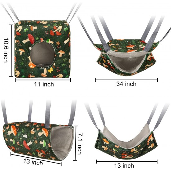 Hedgeink Frettchen Hängematten 4er Set – Waschbare Kuschelhöhle & Hängematte für Ratten, Meerschweinchen, Chinchilla – Kleintier Zubehör für Käfig, Nest, Tunnel & Schlafplatz Hedgeink Frettchen Hängematten 4er Set – Waschbare Kuschelhöhle & Hängematte für Ratten, Meerschweinchen, Chinchilla – Kleintier Zubehör für Käfig, Nest, Tunnel & Schlafplatz