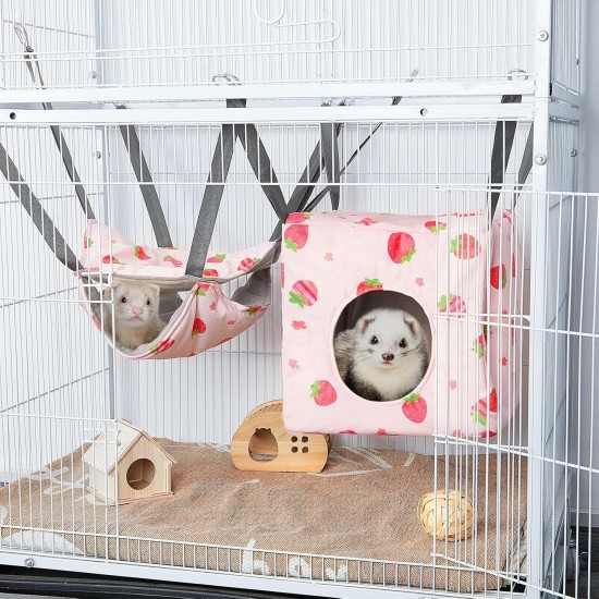 Hedgeink Frettchen Hängematten 4er Set – Waschbare Kuschelhöhle & Hängematte für Ratten, Meerschweinchen, Chinchilla – Kleintier Zubehör für Käfig, Nest, Tunnel & Schlafplatz Hedgeink Frettchen Hängematten 4er Set – Waschbare Kuschelhöhle & Hängematte für Ratten, Meerschweinchen, Chinchilla – Kleintier Zubehör für Käfig, Nest, Tunnel & Schlafplatz
