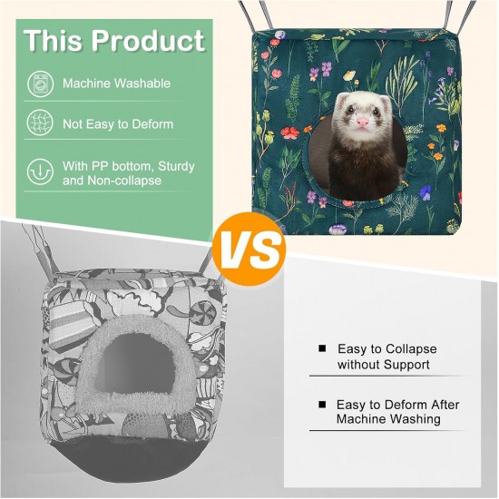 Hedgeink Frettchen Hängematten 4er Set – Waschbare Kuschelhöhle & Hängematte für Ratten, Meerschweinchen, Chinchilla – Kleintier Zubehör für Käfig, Nest, Tunnel & Schlafplatz Hedgeink Frettchen Hängematten 4er Set – Waschbare Kuschelhöhle & Hängematte für Ratten, Meerschweinchen, Chinchilla – Kleintier Zubehör für Käfig, Nest, Tunnel & Schlafplatz