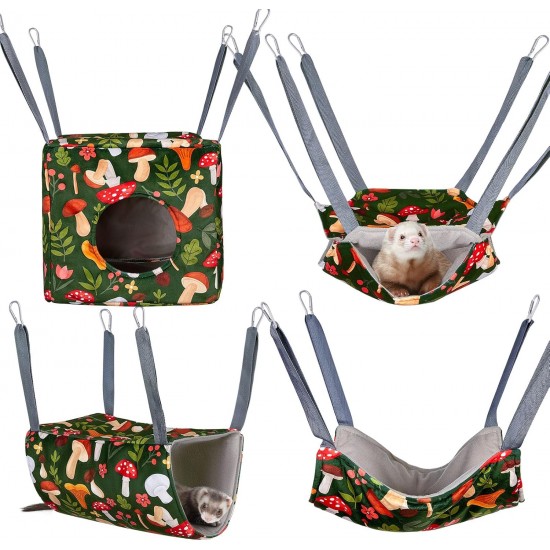 Hedgeink Frettchen Hängematten 4er Set – Waschbare Kuschelhöhle & Hängematte für Ratten, Meerschweinchen, Chinchilla – Kleintier Zubehör für Käfig, Nest, Tunnel & Schlafplatz Hedgeink Frettchen Hängematten 4er Set – Waschbare Kuschelhöhle & Hängematte für Ratten, Meerschweinchen, Chinchilla – Kleintier Zubehör für Käfig, Nest, Tunnel & Schlafplatz