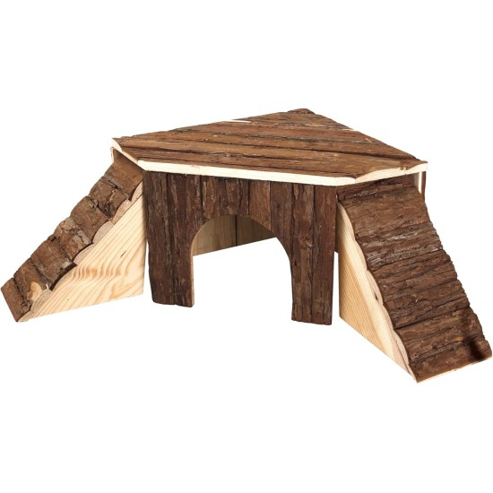 Karlie Wonderland Nature Wood House with 2 Ladders for Guinea Pig, Small Karlie Wonderland Nature Wood House with 2 Ladders for Guinea Pig, Small
