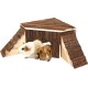 Karlie Wonderland Nature Wood House with 2 Ladders for Rabbit, Large
