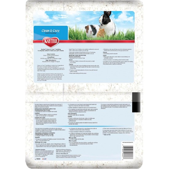 Kaytee Clean & Cozy Bedding for Small Pets, Rodents, Hamsters 99.9% Dust Free, Odour Control Kaytee Clean & Cozy Bedding for Small Pets, Rodents, Hamsters 99.9% Dust Free, Odour Control