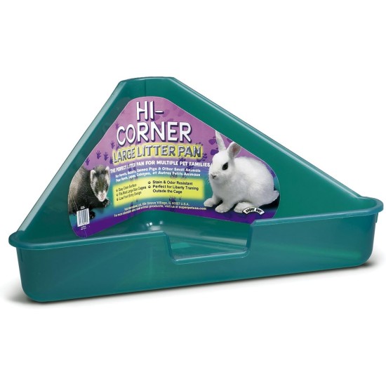 Kaytee Hi-Corner Litter Pan for Ferrets/Rabbits or Other Small Animals, Purple, Medium Kaytee Hi-Corner Litter Pan for Ferrets/Rabbits or Other Small Animals, Purple, Medium