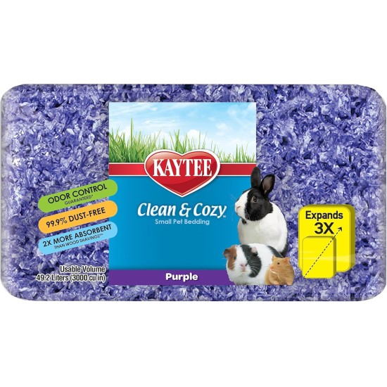 Kaytee Superpet Clean & Cozy Litter for Small Pets Mice, Gerbils, Rodents, Hamsters, Rabbits, Ultra Absorbent Paper Litter, 99.9% Dust Free, Purple, 49.2 Litres Kaytee Superpet Clean & Cozy Litter for Small Pets Mice, Gerbils, Rodents, Hamsters, Rabbits, Ultra Absorbent Paper Litter, 99.9% Dust Free, Purple, 49.2 Litres