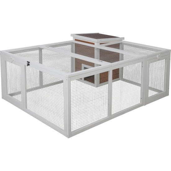 Kerbl 81756 Outdoor Enclosure with Shelter (Dimensions 132 x 102 x 59 cm, Includes Wooden House + Grid Roof, Close-Mesh Grille, Large Run for Rabbits / Hamsters) Kerbl 81756 Outdoor Enclosure with Shelter (Dimensions 132 x 102 x 59 cm, Includes Wooden House + Grid Roof, Close-Mesh Grille, Large Run for Rabbits / Hamsters)