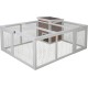 Kerbl 81756 Outdoor Enclosure with Shelter (Dimensions 132 x 102 x 59 cm, Includes Wooden House + Grid Roof, Close-Mesh Grille, Large Run for Rabbits / Hamsters) Kerbl 81756 Outdoor Enclosure with Shelter (Dimensions 132 x 102 x 59 cm, Includes Wooden House + Grid Roof, Close-Mesh Grille, Large Run for Rabbits / Hamsters)