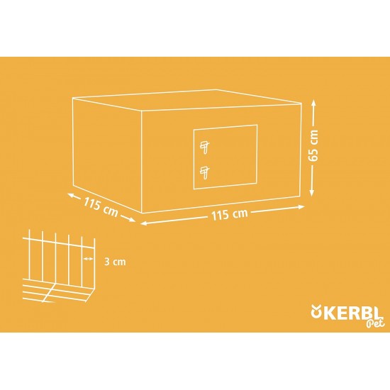 Kerbl 82825 outdoor enclosure with breakout barrier 230 x 115 x 70 cm, with cover Kerbl 82825 outdoor enclosure with breakout barrier 230 x 115 x 70 cm, with cover