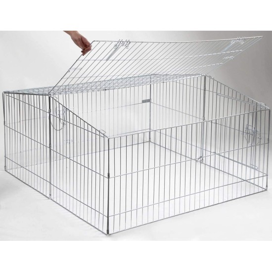 Kerbl 82845 Outdoor Run (Enclosure for Large Rabbits and Rabbits, Dimensions 115 x 115 cm, Height 60 cm, Grid Spacing 3.5 cm, Run with Two Doors) Kerbl 82845 Outdoor Run (Enclosure for Large Rabbits and Rabbits, Dimensions 115 x 115 cm, Height 60 cm, Grid Spacing 3.5 cm, Run with Two Doors)