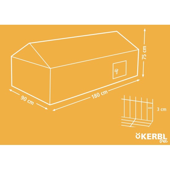 Kerbl Open-Air Enclosure with Breakout Barrier, 180 x 90 x 75 cm Kerbl Open-Air Enclosure with Breakout Barrier, 180 x 90 x 75 cm