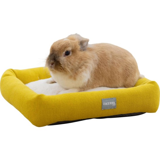 Kerbl Pet Cuddly Bed for Small Animals, White/Yellow, 36 x 32 x 7 cm Kerbl Pet Cuddly Bed for Small Animals, White/Yellow, 36 x 32 x 7 cm