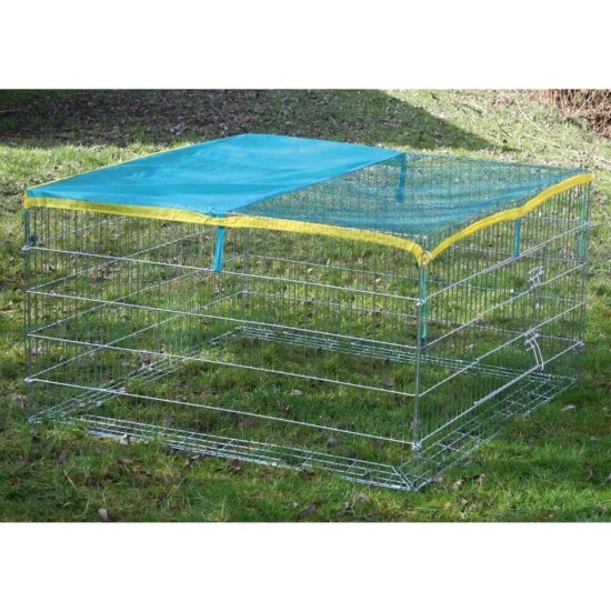 Kerbl Pet Outdoor Enclosure with Escape Barrier and Doors, Sun Protection, Galvanised Metal Grille, Outdoor Enclosure for Rabbits, Guinea Pigs, Rabbits, 115 x 115 x 65 cm Kerbl Pet Outdoor Enclosure with Escape Barrier and Doors, Sun Protection, Galvanised Metal Grille, Outdoor Enclosure for Rabbits, Guinea Pigs, Rabbits, 115 x 115 x 65 cm