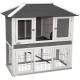 Kerbl Pet Pet Rodent Hutch Villa with 4 Doors, Hutch with Run for Rabbits / Rabbits / Guinea Pigs, with Weatherproof Bitumen Roof and Metal Frame on the Base, 118 x 68 x 118 cm, Grey/White Kerbl Pet Pet Rodent Hutch Villa with 4 Doors, Hutch with Run for Rabbits / Rabbits / Guinea Pigs, with Weatherproof Bitumen Roof and Metal Frame on the Base, 118 x 68 x 118 cm, Grey/White