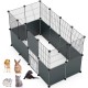 LANGXUN Pet Panels, Metal Wire, Storage Cube, Organiser, DIY Small Animal Cage for Rabbits, Guinea Pigs, Puppies, Pet Products, Portable Metal Wire, Yard Fence (12 Metal Plates + 12 LANGXUN Pet Panels, Metal Wire, Storage Cube, Organiser, DIY Small Animal Cage for Rabbits, Guinea Pigs, Puppies, Pet Products, Portable Metal Wire, Yard Fence (12 Metal Plates + 12
