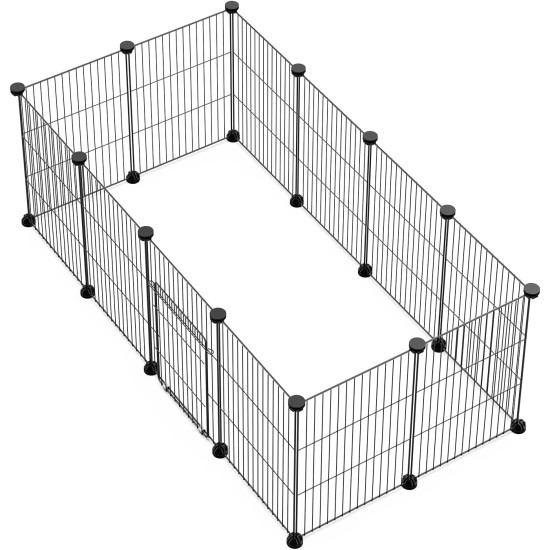 LANGXUN Pet Panels, Metal Wire, Storage Cube, Organiser, DIY Small Animal Cage for Rabbits, Guinea Pigs, Puppies, Pet Products, Portable Metal Wire, Yard Fence (12 Metal Plates + 12 LANGXUN Pet Panels, Metal Wire, Storage Cube, Organiser, DIY Small Animal Cage for Rabbits, Guinea Pigs, Puppies, Pet Products, Portable Metal Wire, Yard Fence (12 Metal Plates + 12