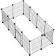 LANGXUN Pet Panels, Metal Wire, Storage Cube, Organiser, DIY Small Animal Cage for Rabbits, Guinea Pigs, Puppies, Pet Products, Portable Metal Wire, Yard Fence (12 Metal Plates + 12 LANGXUN Pet Panels, Metal Wire, Storage Cube, Organiser, DIY Small Animal Cage for Rabbits, Guinea Pigs, Puppies, Pet Products, Portable Metal Wire, Yard Fence (12 Metal Plates + 12