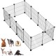 LANGXUN Pet Panels, Metal Wire, Storage Cube, Organiser, DIY Small Animal Cage for Rabbits, Guinea Pigs, Puppies, Pet Products, Portable Metal Wire, Yard Fence (12 Metal Plates + 12 LANGXUN Pet Panels, Metal Wire, Storage Cube, Organiser, DIY Small Animal Cage for Rabbits, Guinea Pigs, Puppies, Pet Products, Portable Metal Wire, Yard Fence (12 Metal Plates + 12