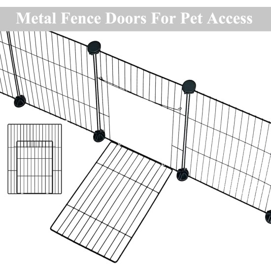 LANGXUN Pet Panels, Metal Wire, Storage Cube, Organiser, DIY Small Animal Cage for Rabbits, Guinea Pigs, Puppies, Pet Products, Portable Metal Wire, Yard Fence (12 Metal Plates + 12 LANGXUN Pet Panels, Metal Wire, Storage Cube, Organiser, DIY Small Animal Cage for Rabbits, Guinea Pigs, Puppies, Pet Products, Portable Metal Wire, Yard Fence (12 Metal Plates + 12