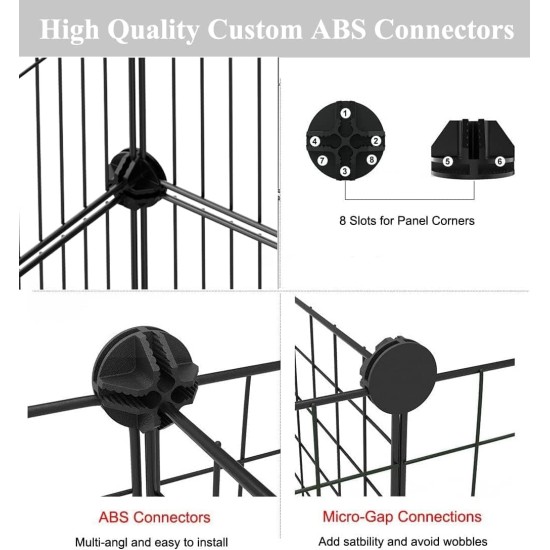 LANGXUN Pet Panels, Metal Wire, Storage Cube, Organiser, DIY Small Animal Cage for Rabbits, Guinea Pigs, Puppies, Pet Products, Portable Metal Wire, Yard Fence (12 Metal Plates + 12 LANGXUN Pet Panels, Metal Wire, Storage Cube, Organiser, DIY Small Animal Cage for Rabbits, Guinea Pigs, Puppies, Pet Products, Portable Metal Wire, Yard Fence (12 Metal Plates + 12