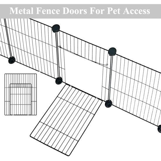LANGXUN Pet Panels, Metal Wire, Storage Cube, Organiser, DIY Small Animal Cage for Rabbits, Guinea Pigs, Puppies, Pet Products, Portable Metal Wire, Yard Fence (12 Metal Plates + 12 LANGXUN Pet Panels, Metal Wire, Storage Cube, Organiser, DIY Small Animal Cage for Rabbits, Guinea Pigs, Puppies, Pet Products, Portable Metal Wire, Yard Fence (12 Metal Plates + 12