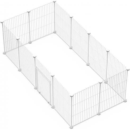 LANGXUN Pet Panels, Metal Wire, Storage Cube, Organiser, DIY Small Animal Cage for Rabbits, Guinea Pigs, Puppies, Pet Products, Portable Metal Wire, Yard Fence (12 Metal Plates + 12 LANGXUN Pet Panels, Metal Wire, Storage Cube, Organiser, DIY Small Animal Cage for Rabbits, Guinea Pigs, Puppies, Pet Products, Portable Metal Wire, Yard Fence (12 Metal Plates + 12