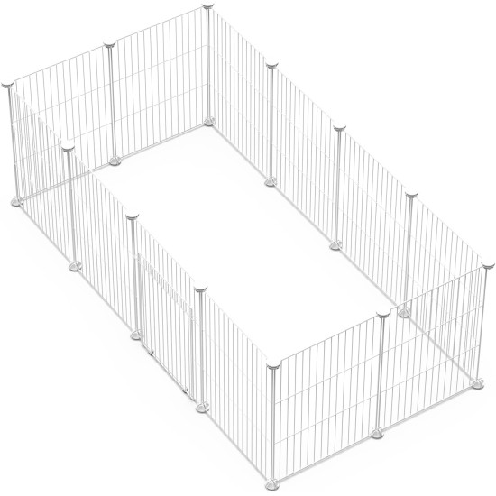 LANGXUN Pet Panels, Metal Wire, Storage Cube, Organiser, DIY Small Animal Cage for Rabbits, Guinea Pigs, Puppies, Pet Products, Portable Metal Wire, Yard Fence (12 Metal Plates + 12 LANGXUN Pet Panels, Metal Wire, Storage Cube, Organiser, DIY Small Animal Cage for Rabbits, Guinea Pigs, Puppies, Pet Products, Portable Metal Wire, Yard Fence (12 Metal Plates + 12