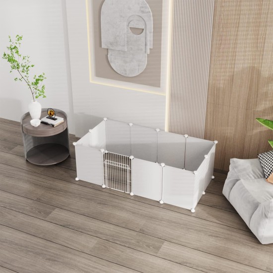 LANGXUN Pet Panels, Metal Wire, Storage Cube, Organiser, DIY Small Animal Cage for Rabbits, Guinea Pigs, Puppies, Pet Products, Portable Metal Wire, Yard Fence (12 Metal Plates + 12 LANGXUN Pet Panels, Metal Wire, Storage Cube, Organiser, DIY Small Animal Cage for Rabbits, Guinea Pigs, Puppies, Pet Products, Portable Metal Wire, Yard Fence (12 Metal Plates + 12