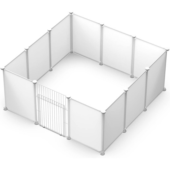 LANGXUN Pet Panels, Metal Wire, Storage Cube, Organiser, DIY Small Animal Cage for Rabbits, Guinea Pigs, Puppies, Pet Products, Portable Metal Wire, Yard Fence (12 Metal Plates + 12 LANGXUN Pet Panels, Metal Wire, Storage Cube, Organiser, DIY Small Animal Cage for Rabbits, Guinea Pigs, Puppies, Pet Products, Portable Metal Wire, Yard Fence (12 Metal Plates + 12
