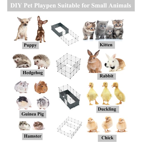 LANGXUN Pet Panels, Metal Wire, Storage Cube, Organiser, DIY Small Animal Cage for Rabbits, Guinea Pigs, Puppies, Pet Products, Portable Metal Wire, Yard Fence (12 Metal Plates + 12 LANGXUN Pet Panels, Metal Wire, Storage Cube, Organiser, DIY Small Animal Cage for Rabbits, Guinea Pigs, Puppies, Pet Products, Portable Metal Wire, Yard Fence (12 Metal Plates + 12