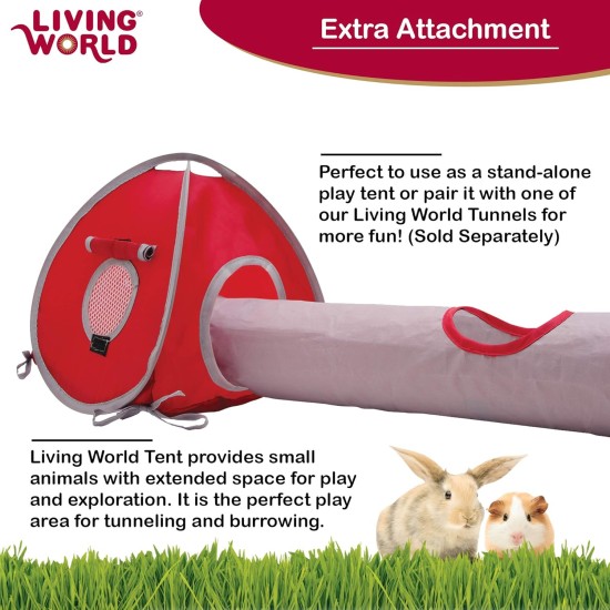 Living World Tent for Pets, Red/Grey Living World Tent for Pets, Red/Grey