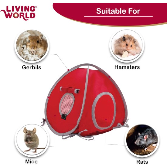 Living World Tent for Pets, Red/Grey Living World Tent for Pets, Red/Grey