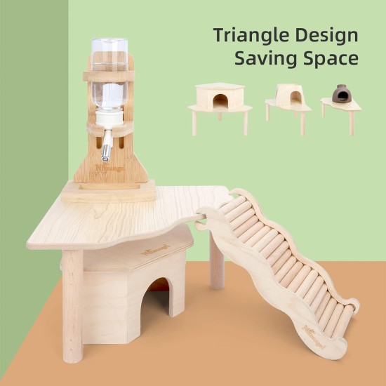 Niteangel Wooden Hamster Play Platform for Syrian Dwarf Hamsters, Gerbils, Mice, Degus or Other Small Pets: 30L x 21W x 15H cm, Burlywood Niteangel Wooden Hamster Play Platform for Syrian Dwarf Hamsters, Gerbils, Mice, Degus or Other Small Pets: 30L x 21W x 15H cm, Burlywood