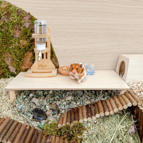 Niteangel Wooden Hamster Play Platform for Syrian Dwarf Hamsters, Gerbils, Mice, Degus or Other Small Pets: 30L x 21W x 15H cm, Burlywood Niteangel Wooden Hamster Play Platform for Syrian Dwarf Hamsters, Gerbils, Mice, Degus or Other Small Pets: 30L x 21W x 15H cm, Burlywood