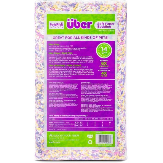 PETSPICK Uber Soft Paper Pet Bedding for Small Animals, White, 56 L PETSPICK Uber Soft Paper Pet Bedding for Small Animals, White, 56 L