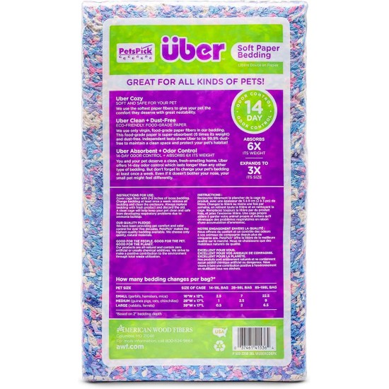PETSPICK Uber Soft Paper Pet Bedding for Small Animals, White, 56 L PETSPICK Uber Soft Paper Pet Bedding for Small Animals, White, 56 L