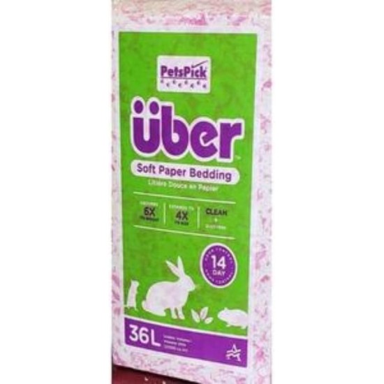 PETSPICK Uber Soft Paper Pet Bedding for Small Animals, White, 56 L PETSPICK Uber Soft Paper Pet Bedding for Small Animals, White, 56 L