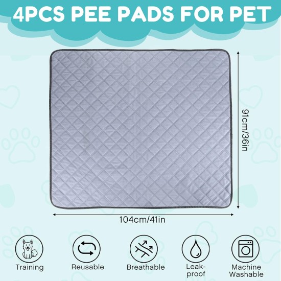 Pack of 4 Washable Puppy Pads, Reusable Training Pads, Quick-Absorbing Incontinence Urine Pads, Non-Slip Urine Pads, Absorbent Pee Pads, Waterproof Puppy Pads (60 x 120 cm) Pack of 4 Washable Puppy Pads, Reusable Training Pads, Quick-Absorbing Incontinence Urine Pads, Non-Slip Urine Pads, Absorbent Pee Pads, Waterproof Puppy Pads (60 x 120 cm)