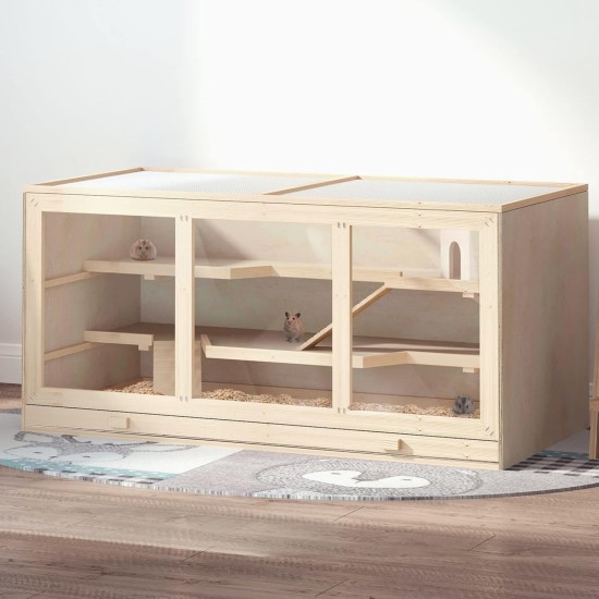 PawHut Hamster Cage Rodent Cage Small Animal Hutch Wooden Mouse Cage with Stairs Small Animal Cage Rodent Villa Three Tier PVC Natural Wood 115 x 57 x 55 cm PawHut Hamster Cage Rodent Cage Small Animal Hutch Wooden Mouse Cage with Stairs Small Animal Cage Rodent Villa Three Tier PVC Natural Wood 115 x 57 x 55 cm