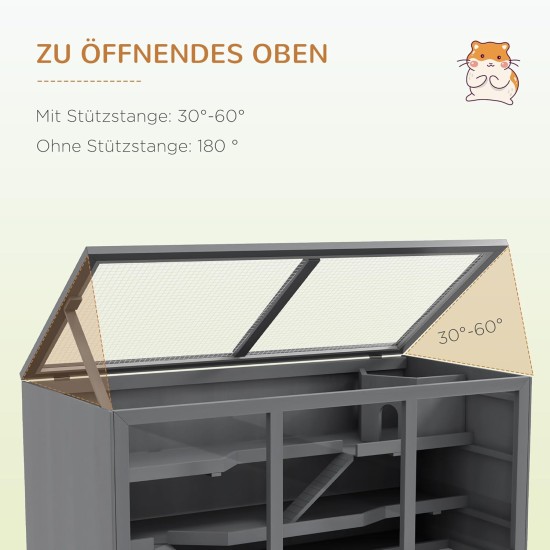 PawHut Hamster Cage Rodent Cage Small Animal Hutch Wooden Mouse Cage with Stairs Small Animal Cage Rodent Villa Three Tier PVC Natural Wood 115 x 57 x 55 cm PawHut Hamster Cage Rodent Cage Small Animal Hutch Wooden Mouse Cage with Stairs Small Animal Cage Rodent Villa Three Tier PVC Natural Wood 115 x 57 x 55 cm