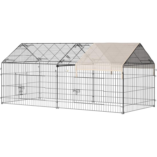 PawHut Outdoor Enclosure, Small Animal Enclosure, Guinea Pig Enclosure, Playpen with Cover, Outdoor Enclosure, Small Animal Enclosure for Small Animals, Steel, 220 x 103 x 103 cm, Beige PawHut Outdoor Enclosure, Small Animal Enclosure, Guinea Pig Enclosure, Playpen with Cover, Outdoor Enclosure, Small Animal Enclosure for Small Animals, Steel, 220 x 103 x 103 cm, Beige