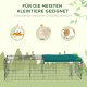 PawHut Small Animal Cage Pet Playpen with 5 Doors Rabbit Hutch Small Animal Playpen with Roof Outdoor 185 x 75 x 50 cm Green