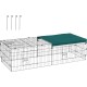 PawHut Small Animal Cage Pet Playpen with 5 Doors Rabbit Hutch Small Animal Playpen with Roof Outdoor 185 x 75 x 50 cm Green